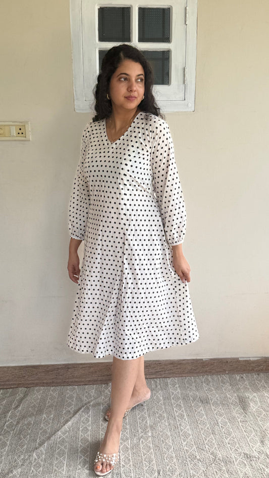 White Polka Dress