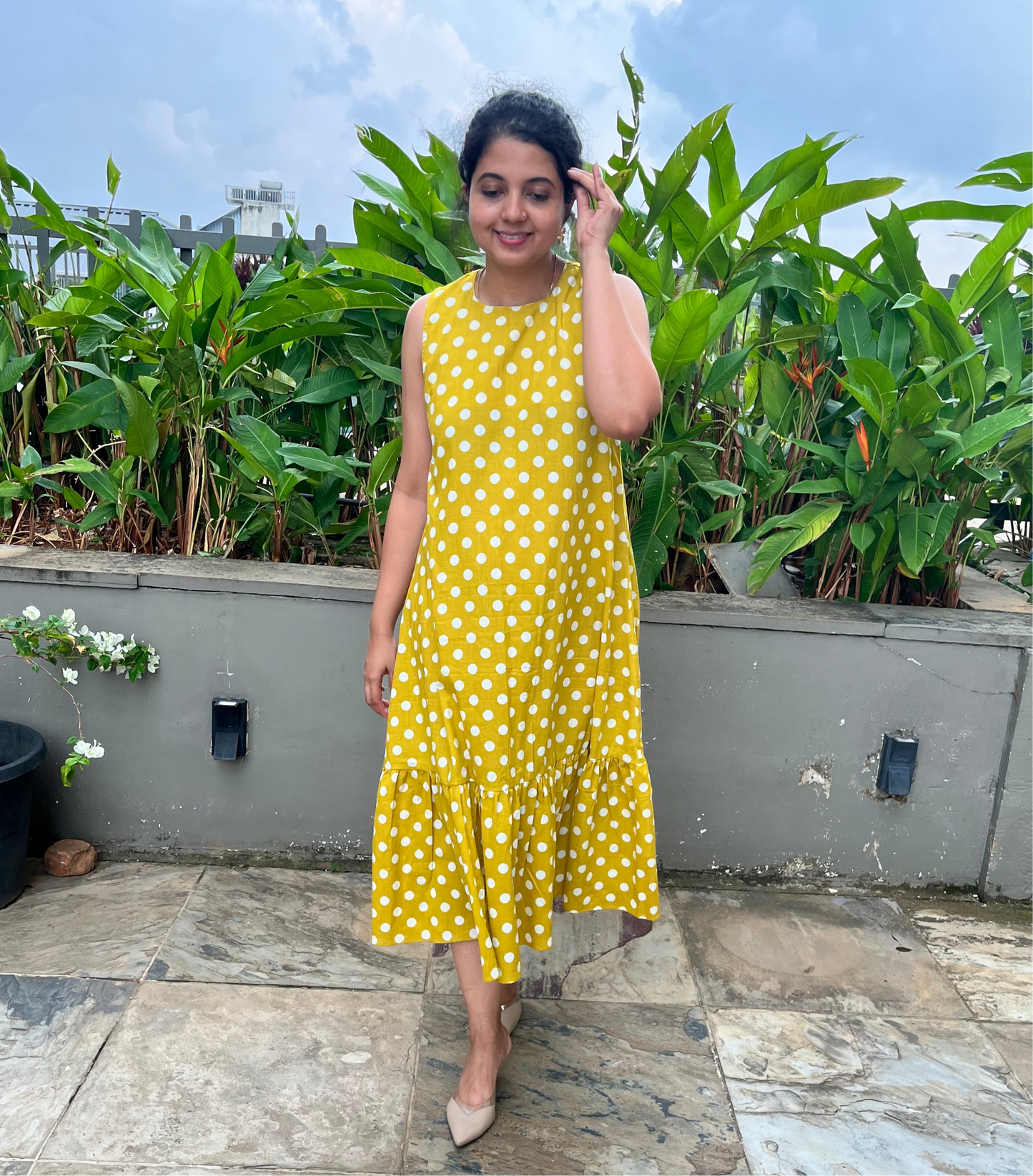 Yellow Polka Dress
