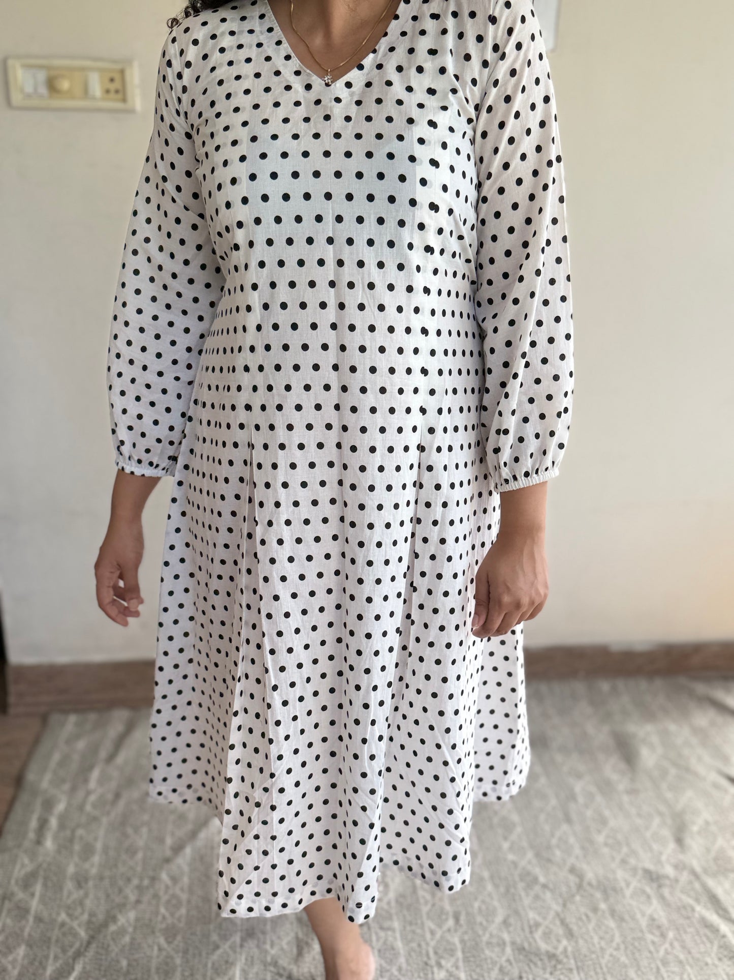 White Polka Dress