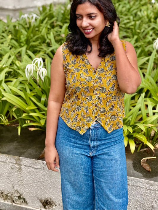 Mustard Yellow waist coat