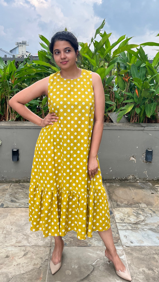 Yellow Polka Dress