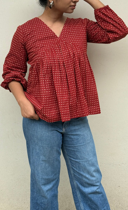 Red polka top