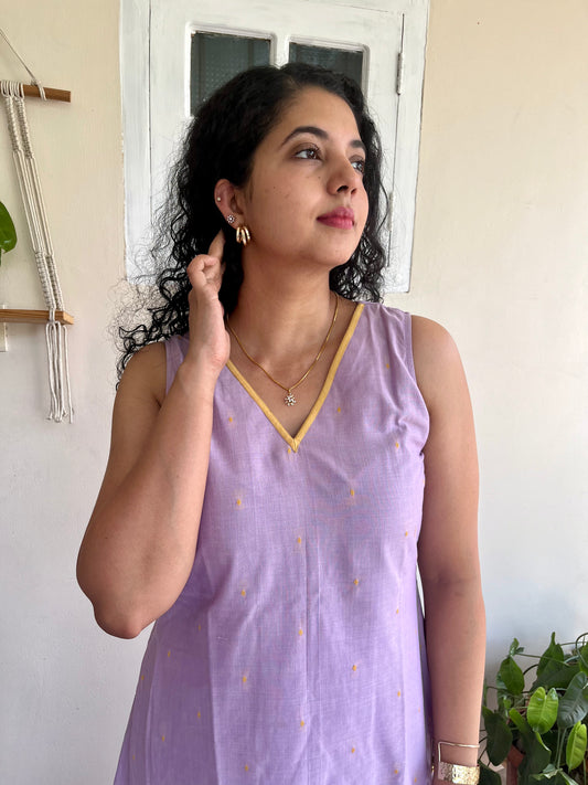 Lavender Handloom Dress