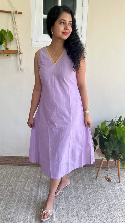 Lavender Handloom Dress