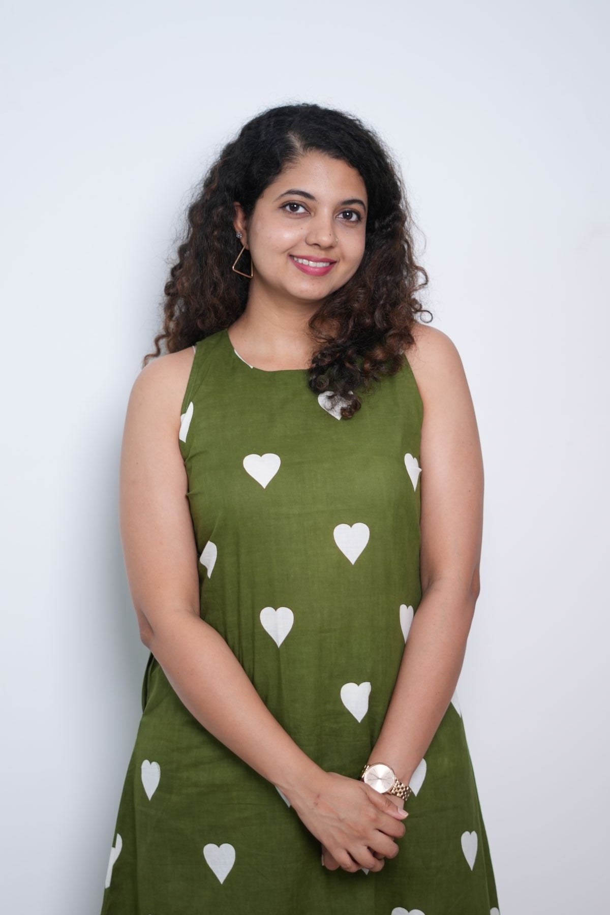 Olive Green little hearts co-ord set with pockets